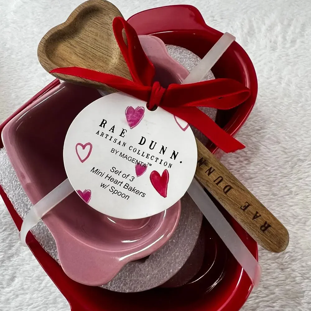 Rae Dunn Artisan Collection by Magenta Mini Heart Bakers Spoon set Valentine